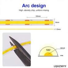 LQHZMYY 1pc COB Light Strip With Switch, USB Interface, Flexible COB, Soft LED Lighting, DC5V, 8MM Width, Self-Adhesive Backing, Suitable For Mirror Lighting, Indoor Decor, Kitchen Cabinets, Etc. - Warm white light - View 6
