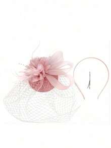 1pc Women's Floral Tea Party Hat, Fashionable Charming Headpiece Hair Clip, Kentucky Derby Racing Hat - 黑色 - 查看 4