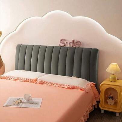 1 pieza Funda de cabecero de terciopelo suave estilo nórdico, funda de cabecero de terciopelo liso de envoltura completa, protector de respaldo de cama de lujo y grosor, adecuado para el hogar y el hotel