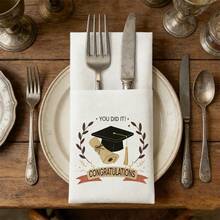 50pcs/Pack Congrats GRAD Napkins, Graduation Party Table Decor, Class Of 2026 YOU DID IT Graduation Decorative Napkins, Graduation Party Supplies - View 5