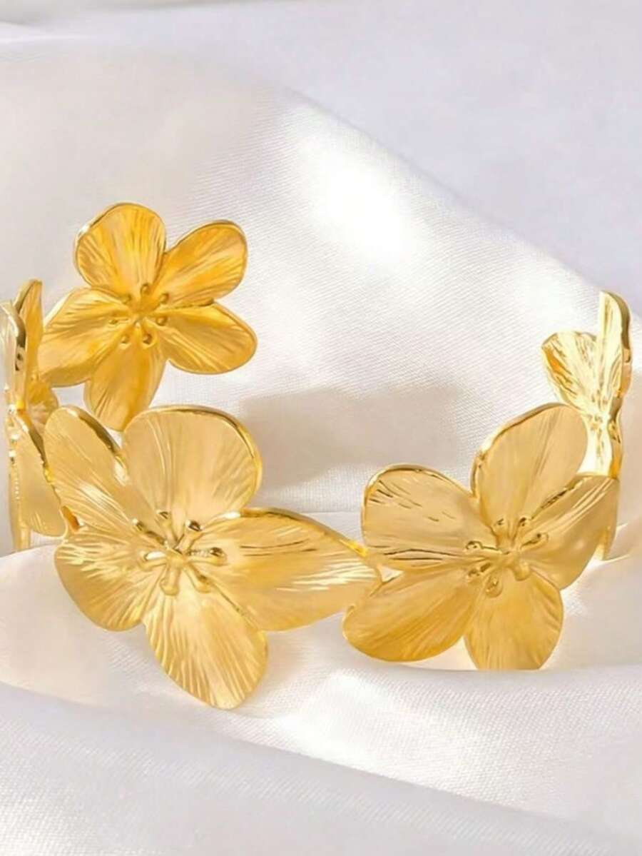 1 chiếc vòng tay Niche Luxury Versatile Floral, vòng tay kiểu dáng thanh lịch theo phong cách Ins. - Nhiều màu - Xem 1