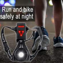 DECO Wearable Commuter Front And Rear Safety Light, Adjustable Comfort Strap - 黑色 - 查看 3
