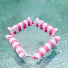 1 pezzo Amaca gonfiabile da piscina con rete - Lettino galleggiante a righe per adulti, adatto per vacanze, feste e relax, disponibile in colori rosa, giallo, bianco, verde, blu e altri, amaca da esterno, essenziale per spiaggia e piscina, ottimo per servizi fotografici - A - Visualizzare 13