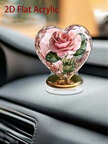 1pc 2D Acrylic Desktop Decor, With A Beautiful Rose In The Center And Mother's Day Blessing Text Around, A Meaningful Gift To Express Love And Gratitude, Bringing Warmth And Happiness To Every Home And Office Desk - A - View 9