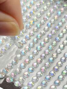 1 pièce Autocollant de diamant blanc 4 mm, autocollant de diamant fait main auto-adhésif convenant à la décoration intérieure de voiture - Autocollants en strass - Voir 9