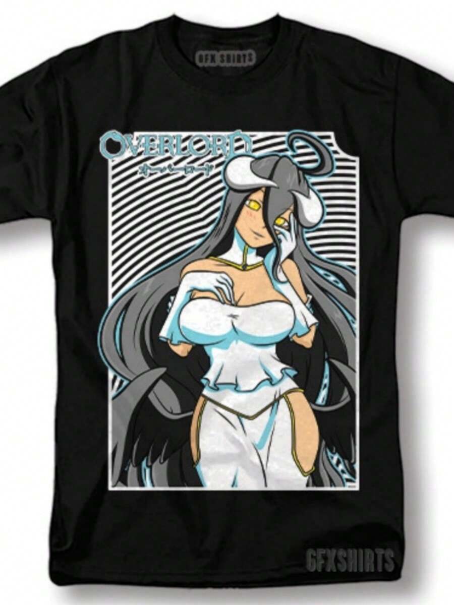 Waifu Anime Shirt Overlord Albedo Waifu Senpai Manga Graphic T-Shirt - màu đen - Xem 1