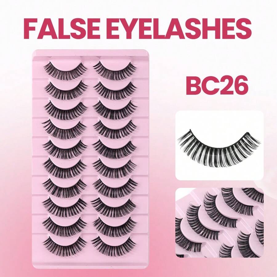 10对俄罗斯浓密型假睫毛 - 黑色 - 查看 1
