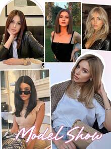 12 Inch Short Straight Hair Invisible Mesh Hair Extensions For Women, Synthetic Hair Pieces With Thin Soft Lace Mesh And Invisible Hair Clips - Multicolor - View 7