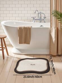 DAJIANG 1pc Washable Bath Mat, Multi-Color Luxury "Bath" Letter Design Bath Rug, Suitable For Bathroom, Kitchen, Outdoor, Indoor, Hallway, Bedroom, Living Room, Bedside, Machine Washable Carpet, Easy To Clean, Non-Slip Base Bedroom Bathroom Decor Carpet, Room Decor Holiday Bathroom Decor Accessories Room Decor Set Outdoor Decor Rug Mat - Multicolor - View 14