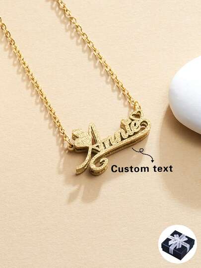 Customized Personalized Heart-Shaped Font Name Necklace, Fashionable Luxury Stainless Steel Letter Neck Chain Customization - Ideal For Mother's Day, Valentine's Day, Birthday, Anniversary, Graduation Ceremony, Christmas, Gift For Lover, Gift For Mom