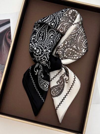 1 chiếc khăn cài túi áo nam bằng lụa giả, họa tiết Paisley kiểu Bohemian, kích thước 27,5 inch x 27,5 inch, thiết kế thời trang, phù hợp để sử dụng hàng ngày.
