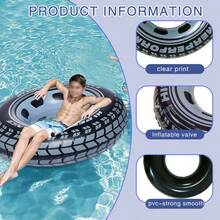 Inflatable Tire Shaped Swimming Ring, Made Of PVC Material, Suitable For Outdoor Play, Ideal As A Gift For Children On Easter, Birthday, Christmas, And Halloween - Multicolor - View 3