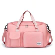 1 35L 健身包、瑜伽斜挎包、运动包，带鞋仓和湿衣服仓，米色牛津布，耐磨防水材质，旅行包，带干湿口袋，轻便手提包，周末过夜包，男女通用，适合训练旅行、健身、游泳、航空旅行、商务度假等场合。 - 白色 - 查看 11