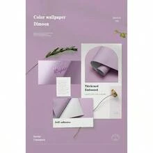 Dimoon 118''x17. ' Purple Peel And Stick Wallpaper Contact Paper Modern Self Adhesive Wall Paper Removable Renter Friendly Textured Solid Color Shelf Cabinet Vinyl Roll (118''x17. ', Purple) - 1" x 118" + 紫色 - 查看 4
