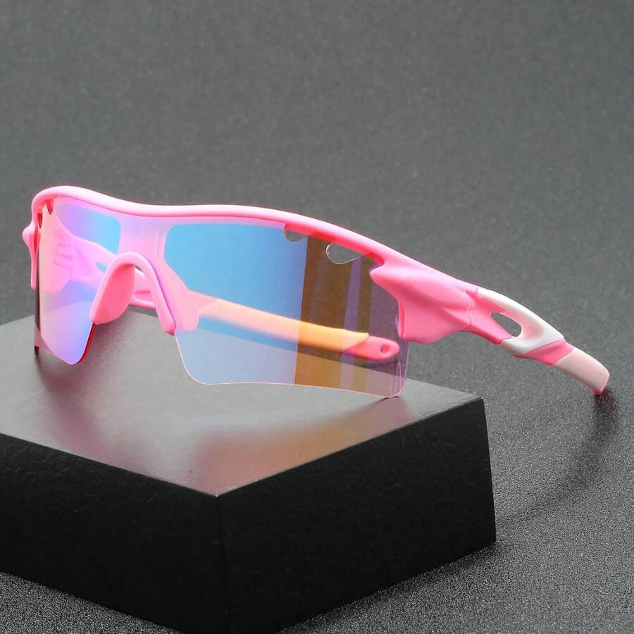 Cycling Glasses, Unique Design Men And Women, Outdoor Sports Windproof, Half-Frame Glasses - Black Frame Gray Sheet - View 1