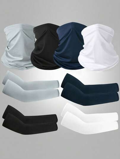 Bộ 2 món gồm khăn quàng cổ và băng đô thời trang mùa hè dành cho cả nam và nữ, khăn che mặt đa năng cho các hoạt động thể thao ngoài trời, thích hợp cho đạp xe, đi bộ đường dài, leo núi.