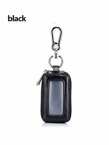 1pc Car Key Holder Zipper Pouch, Personalized Double-Layer Key Organizer Waist Hanging, Large Capacity Leather Zipper Car & Home Key Bag - A - View 17