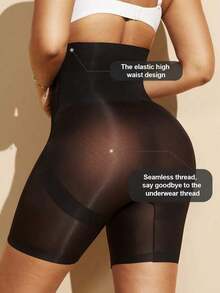 1pc Women High Waist Criss-Cross Seamless Shapewear Shorts, Tummy Control, Butt Lifting, Flat Belly, Bodyshaping Underwear - 黑色 2 - 查看 8