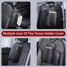1pcCar Tissue Box, Side Seat Tissue Bag, Interior Hanging Bag, Multifunctional Tissue Dispenser Storage Bag, Suitable For Organizing Tissues, Water Bottles, Mobile Phones, Tickets, And Bank Cards, Keeping The Car Tidy, Universal Model - Holiday Gift For Wife And Mother [Style And Color Sent At Random] - Multicolor - View 7