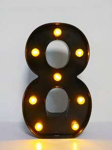 1件 21cm 家居裝飾 LED 發光字母燈，婚禮求婚生日派對裝飾字母數字燈，女孩房裝飾燈，室內裝飾 - 黑色 - 查看 28