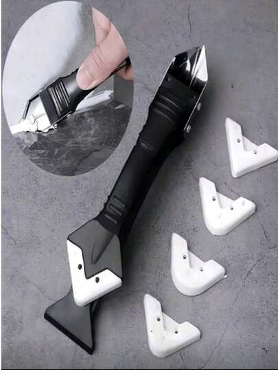 5-In-1 Silicone Scraper Tool Set, Suitable For Caulk Removal, Polishing, Grouting, Floor Cleaning, Manual Tool Kit, Suitable For Men