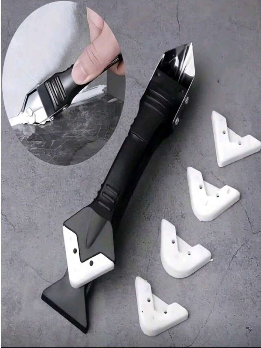 5-In-1 Silicone Scraper Tool Set, Suitable For Caulk Removal, Polishing, Grouting, Floor Cleaning, Manual Tool Kit, Suitable For Men - Multicolor - View 1