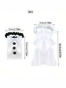 2 piezas Decoración de boda para copa de vino de novia y novio, tapa de botella de champán, decoración de fiesta de compromiso y San Valentín - en blanco y negro - Ver 2