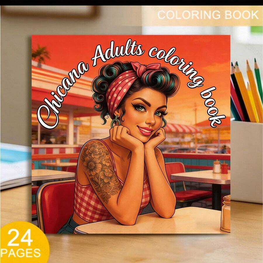 1 Book American Vintage Girl Coloring Book 24 Sheets (120gsm Thick Paper) Upgraded Deluxe Edition (Suitable For Easter, Thanksgiving, Christmas, New Year And Valentine's Day Gifts) - Single Piece - View 1