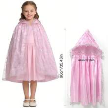 Capa de princesa con estampado de copos de nieve para niñas, disfraz de princesa con tema soñador para juego de roles, atuendo de juego de roles para niñas, disfraz para fiestas y festividades, capa de princesa con copos de nieve elegante, adecuada para carnaval, Halloween, Navidad y diversas fiestas, como regalo de cumpleaños infantil, regalo festivo, regalo de fiesta, regalo de Halloween, regalo de Navidad (cierre de gancho y bucle) - Multicolor - Ver 7