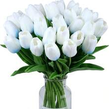 Bó hoa tulip giả màu tím nhạt, trang trí nhà cửa/văn phòng/đám cưới/lễ hội. - Màu tím hoa cà - Xem 5