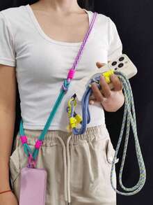 Dây đeo điện thoại dệt nhiều màu sắc, dây đeo cổ tay 3 trong 1 có thể điều chỉnh, phù hợp cho hoạt động ngoài trời, du lịch, leo núi, dành cho nữ, thiết kế dài, món quà tuyệt vời cho mẹ, gia đình, bạn bè vào ngày sinh nhật, ngày lễ, cũng có thể được sử dụng như một phụ kiện trang trí điện thoại hoặc dây chuyền. - Nhiều màu - Xem 3