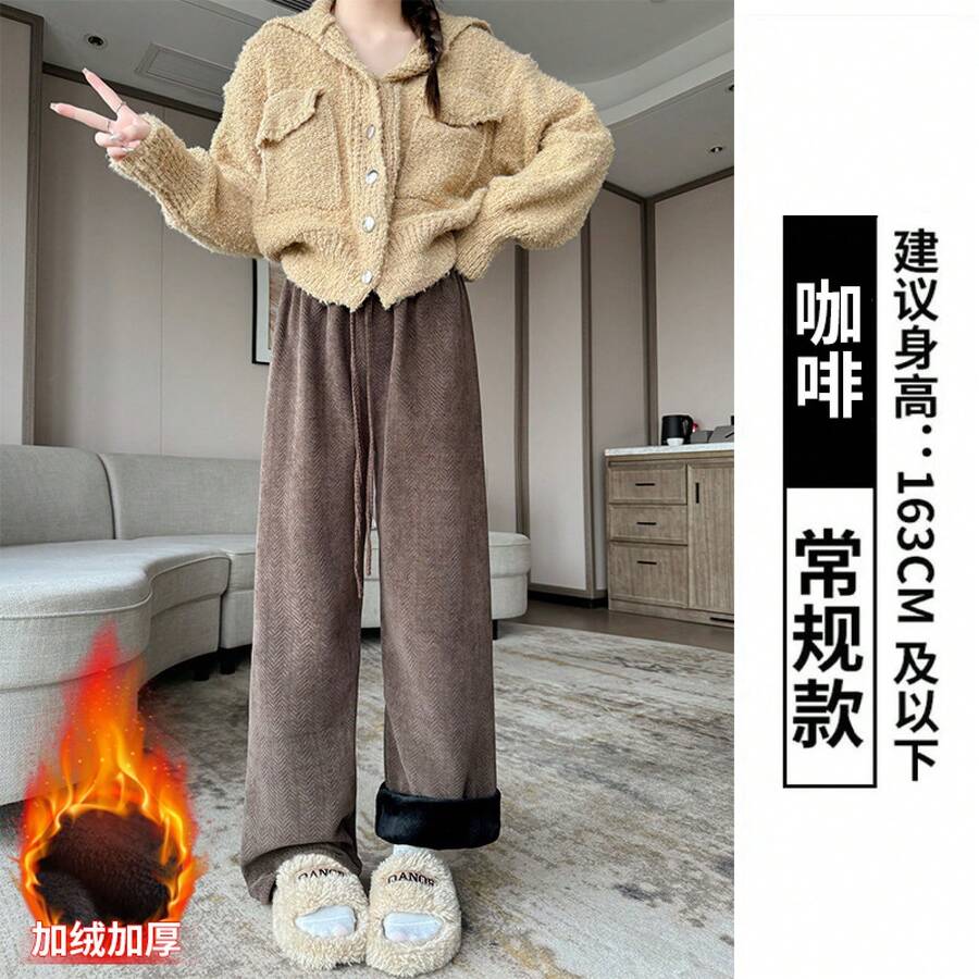 Women Pants - Coffee With Fleece (regular) - View 1