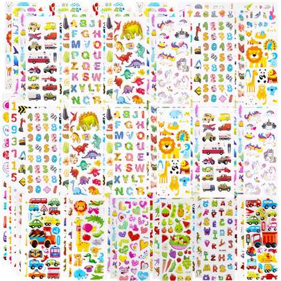 100+ Styles Shipped Randomly, 6 Cartoon Bubble Stickers, Children's Daily Decorative Stickers, Waterproof Creative Graffiti Stickers, Puzzle Sticker Toys, Children's Gifts