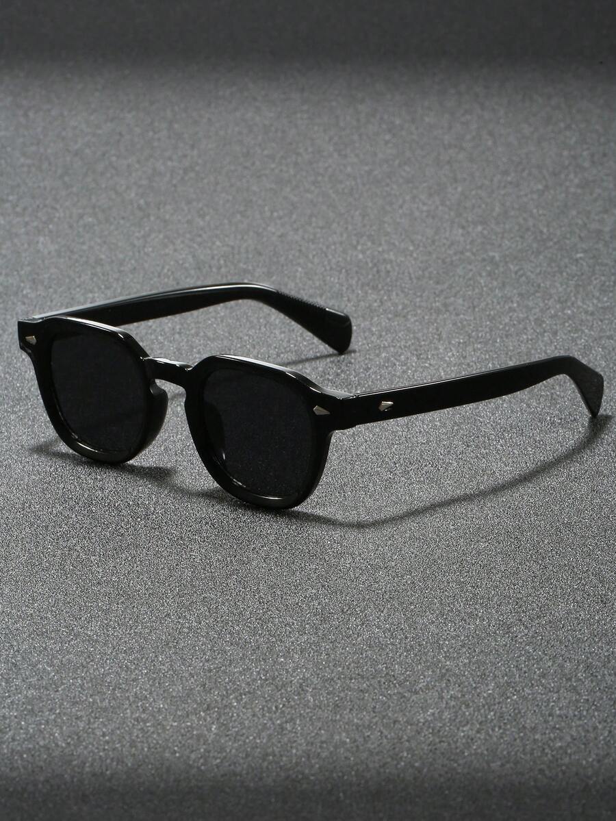 1 Pair Men's Round Large Frame Retro Versatile Street Style Fashion ...