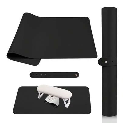 Thảm lót bàn làm móng gấp gọn cỡ lớn và nhỏ bằng da PU, có thể giặt được, đệm kê cổ tay tiện dụng cho làm móng tay, móng chân và dùng làm tấm lót chuột, tấm bảo vệ mặt bàn đa chức năng cho tiệm nail, studio tại nhà, bàn làm việc văn phòng và khi đi du lịch, lý tưởng cho kỹ thuật viên làm móng, chuyên viên trang điểm, sinh viên và những người đam mê DIY, món quà tuyệt vời cho Ngày của Mẹ, Ngày Valentine, mùa tốt nghiệp, làm mới vẻ đẹp mùa xuân, đám cưới và sinh nhật.