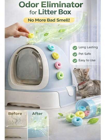 4pcs/Set Donut Shaped Cat Litter Box Deodorizer, Long-Lasting Pet Fragrance, Enough Scent With 1 Piece, Cat & Dog Supplies