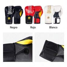 Guantes de Boxeo Profesionales para Kickboxing | 8/10/12/14 Oz | Color Negro, Alta Protección y Durabilidad - Rojo - Ver 3