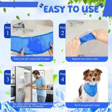 Banda/Collar de enfriamiento para perros, ligero y transpirable, con enfriamiento duradero de 8 horas, esencial para refrescarse al aire libre en verano, esencial para viajar a la playa, paquete de hielo para perros agrandado, collar de enfriamiento deportivo, accesorios para perros, regalos para cachorros, suministros para mascotas, almacenamiento portátil, suministros para perros, perro feliz, suministros esenciales para cachorros, mi cachorro - Azul - Ver 7
