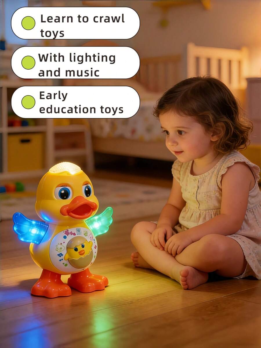 Glowing, Singing, Walking, Dancing Space Duck Robot Toy, Suitable As Birthday Gift For Infants, Toddlers And Children