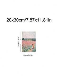 1幅现代粉彩野花油画印刷品，花卉风景墙画，金毛犬艺术画，腊肠犬海报，节日礼物，送给朋友的理想礼物，卧室艺术印刷品，客厅装饰，办公室装饰，厨房装饰，浴室装饰，墙面艺术，墙面装饰，家居装饰，房间装饰，帆布墙画，海报，带框墙画，可选画框 - A - 查看 16