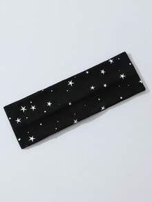 1-3条装女士柔软防滑星形印花发带，弹性瑜伽运动发饰，百搭日常夏季装扮沙滩发带 - 彩色 - 查看 9