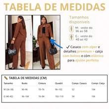 Elegant Women's Winter Set: Jacket With Zipper, High-Waisted Pants With Pockets, Premium Knit, Perfect Fit, Autumn/Winter 2026 Fashion, Beige - 米色 - 查看 5