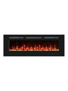 Chimenea Eléctrica Empotrable, 42 In (116*10.5*46 cm); Montable en la Pared con Control Remoto, Temporizador, Llama Multicolor y Ajustable, Calentador Interno (42 Pulgadas). Bluelander - Negro - Ver 2
