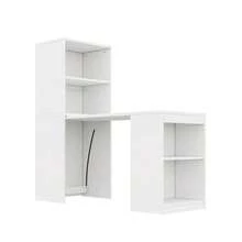 Multifunctional Folding Table Measuring 130x51x137cm That Combines A Desk And Cabinet In One Design, Four Storage Compartments For Efficient Organization, High Load Capacity, White Color. - 白色 - 查看 10