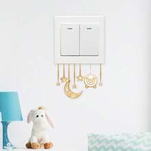 Whimsical Moon & Little Lamb Waterproof Self-Adhesive Removable Switch Stickers For Home Decor - one-size - View 3