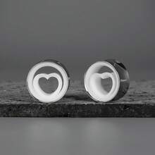 2 chiếc khuyên tai hình sừng hai tông màu bằng thép không gỉ, trang sức xỏ khuyên cơ thể không gây dị ứng, trang sức thiết kế Cyberpunk dành cho nữ. - tròn - Xem 13