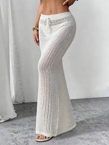 Live To Mo 女士夏季白色镂空性感长裙罩衫，波西米亚风格，适合海滩度假 - 白色 - 查看 3