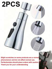 Multi-Function Faucet Aerator - Silver Pneumatic Faucet Sprayer Attachment, 3 Mode Rotatable Kitchen & Bathroom Sink Faucet Aerator Sprayer Nozzle, Water-Saving - Multicolor - View 16