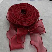 Cinta de organza de seda con onda de 6 cm de ancho y 5 m de largo, material para lazos, adornos para el cabello, manualidades DIY, envoltura de regalos, decoración y encaje - multicolor - Ver 18