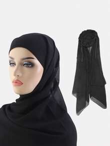 1pc Women's Spring/Summer Breathable Middle Eastern Style Hijab Underscarf, All-In-One Head Wrap Suitable For Daily Use,Beach,Hat - Multicolor - View 10